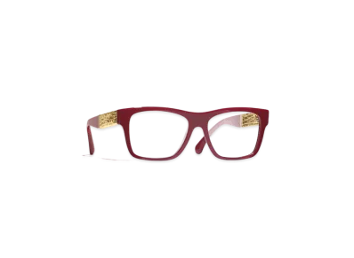 CHANEL Square Eyeglasses Acetate & Metal "Red"
