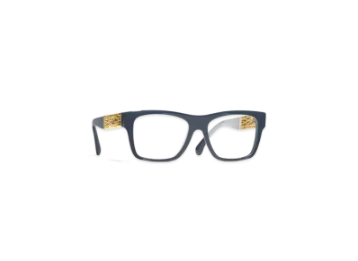 CHANEL Square Eyeglasses Acetate & Metal "Blue/Gray"