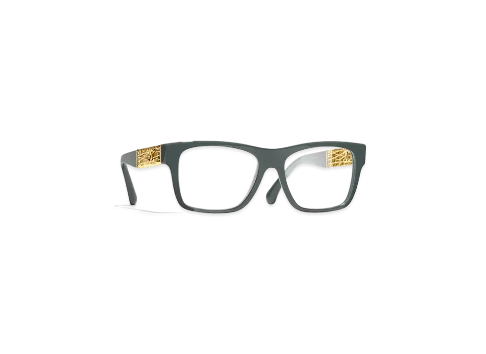 CHANEL Square Eyeglasses Acetate & Metal "Pale Green"