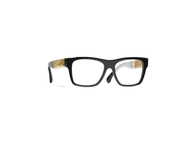 CHANEL Square Blue Light Glasses Acetate & Metal "Black"