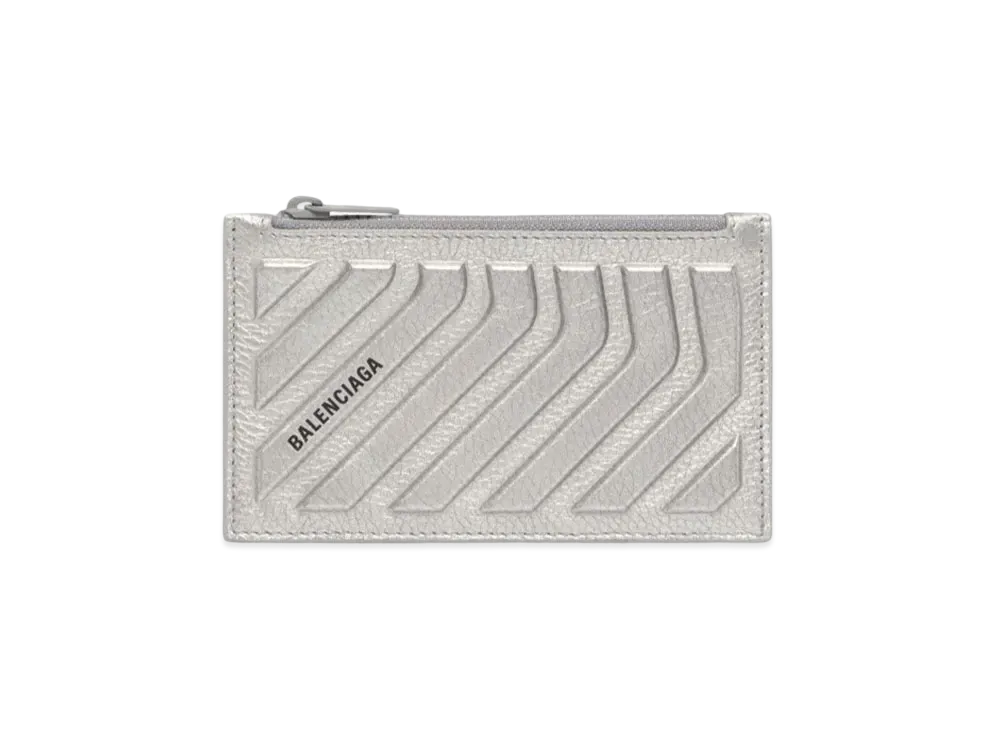 BALENCIAGA Car Long Coin & Card Holder Metallized "Silver"