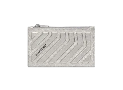 BALENCIAGA Car Long Coin & Card Holder Metallized "Silver"