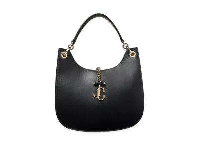 Jimmy Choo Varenne Hobo/M Calf Leather Hobo Handbag "Black Gold"