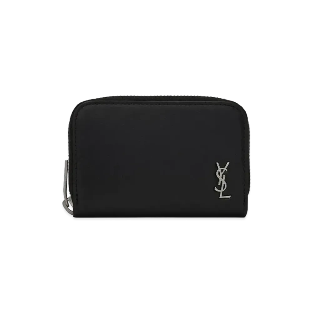 SAINT LAURENT Tainy Monogram Coin & Card Wallet "Black"