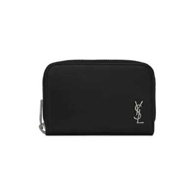 SAINT LAURENT Tainy Monogram Coin & Card Wallet "Black"