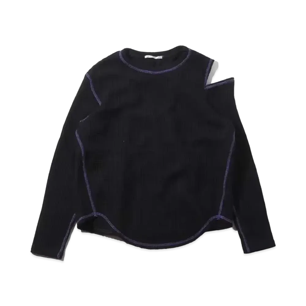 atmos pink Ring-Drost Waffle-Cut Tops "Black"