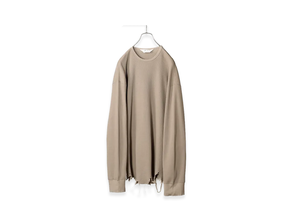 ANCELLM Damage Waffle Crew LS "P.Beige"
