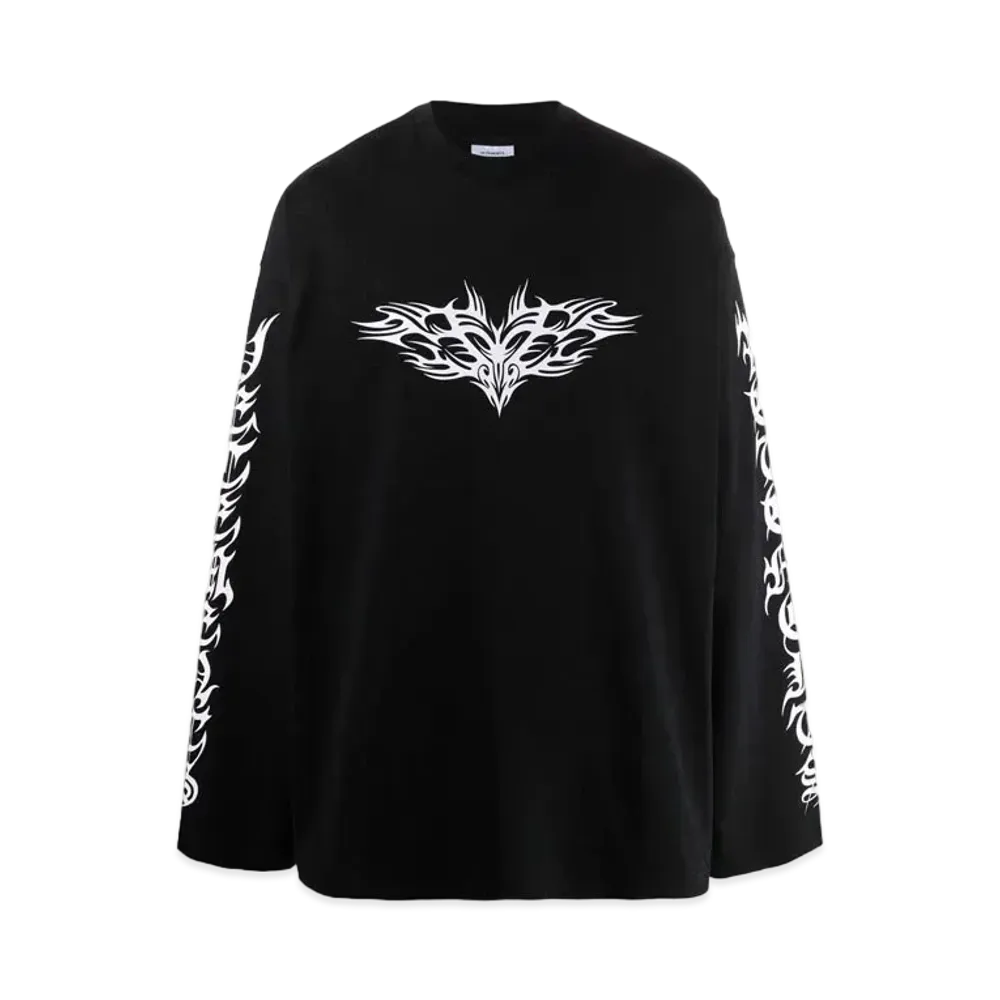 VETEMENTS Gothic Print ed Long T-shirt "Black"