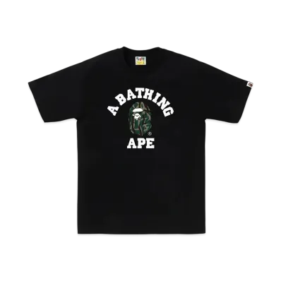A BATHING APE Trial Camo College Tee "Black/Green"