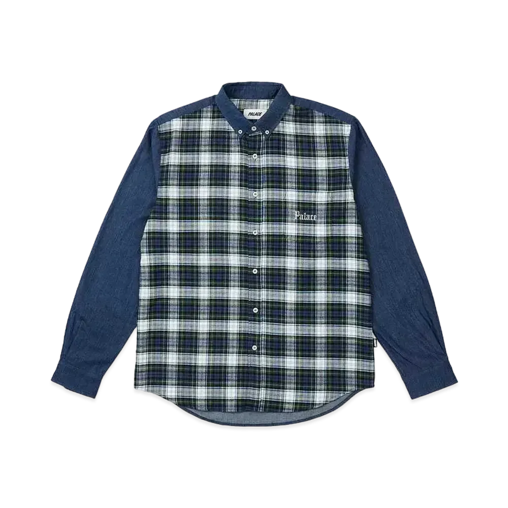 PALACE Check Panel Chambray Shirt "Indigo"