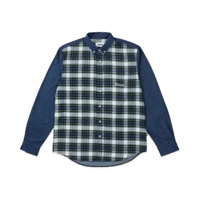 PALACE Check Panel Chambray Shirt "Indigo"