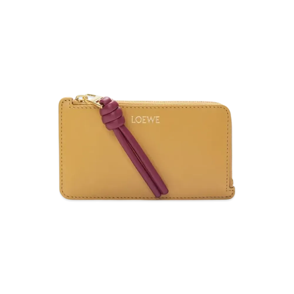 LOEWE Knot Coin Card Holder "Sahara/Crimson"