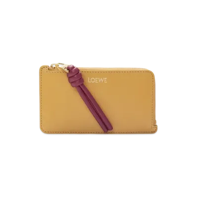 LOEWE Knot Coin Card Holder "Sahara/Crimson"