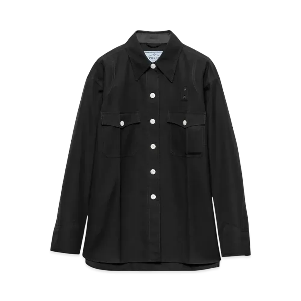 PRADA Women's Gabardine Shirt "Black"