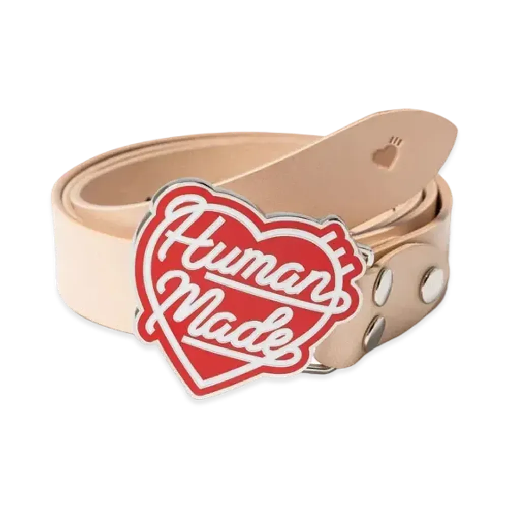 HUMAN MADE Heart Leather Belt "Beige"