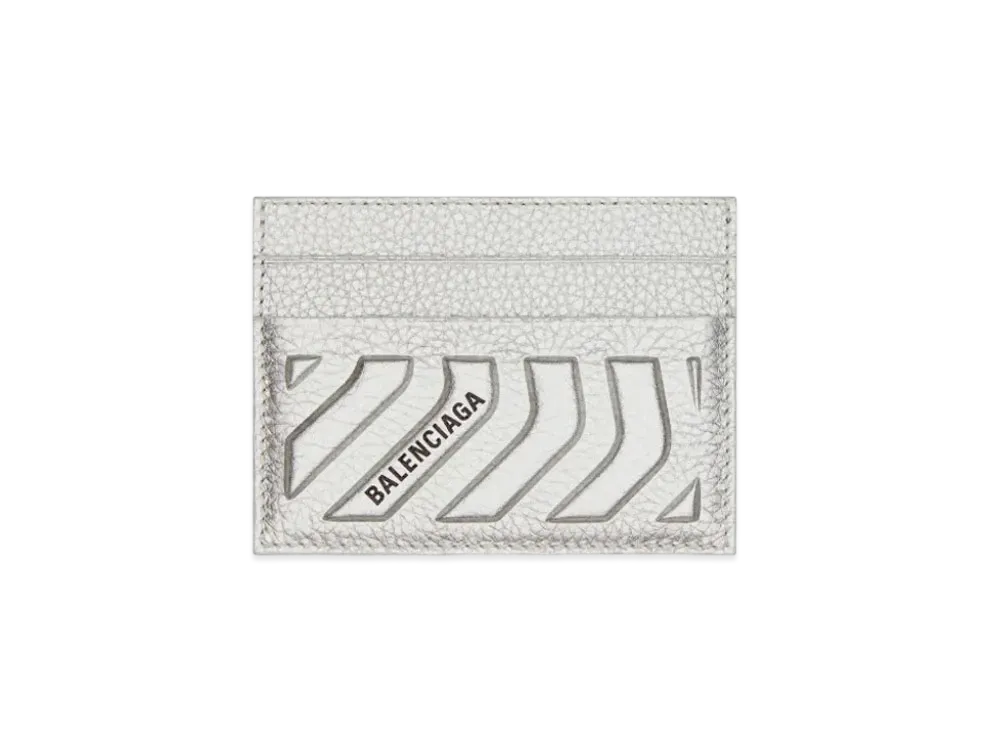 BALENCIAGA Car Card Holder Metallized "Silver"