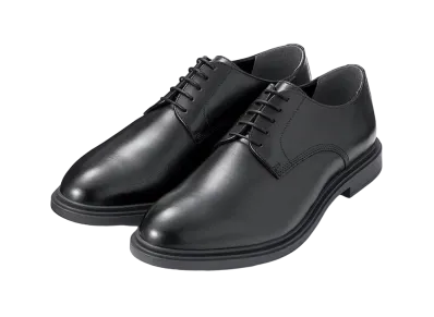 GU Real Leather Derby Shoes "Black"