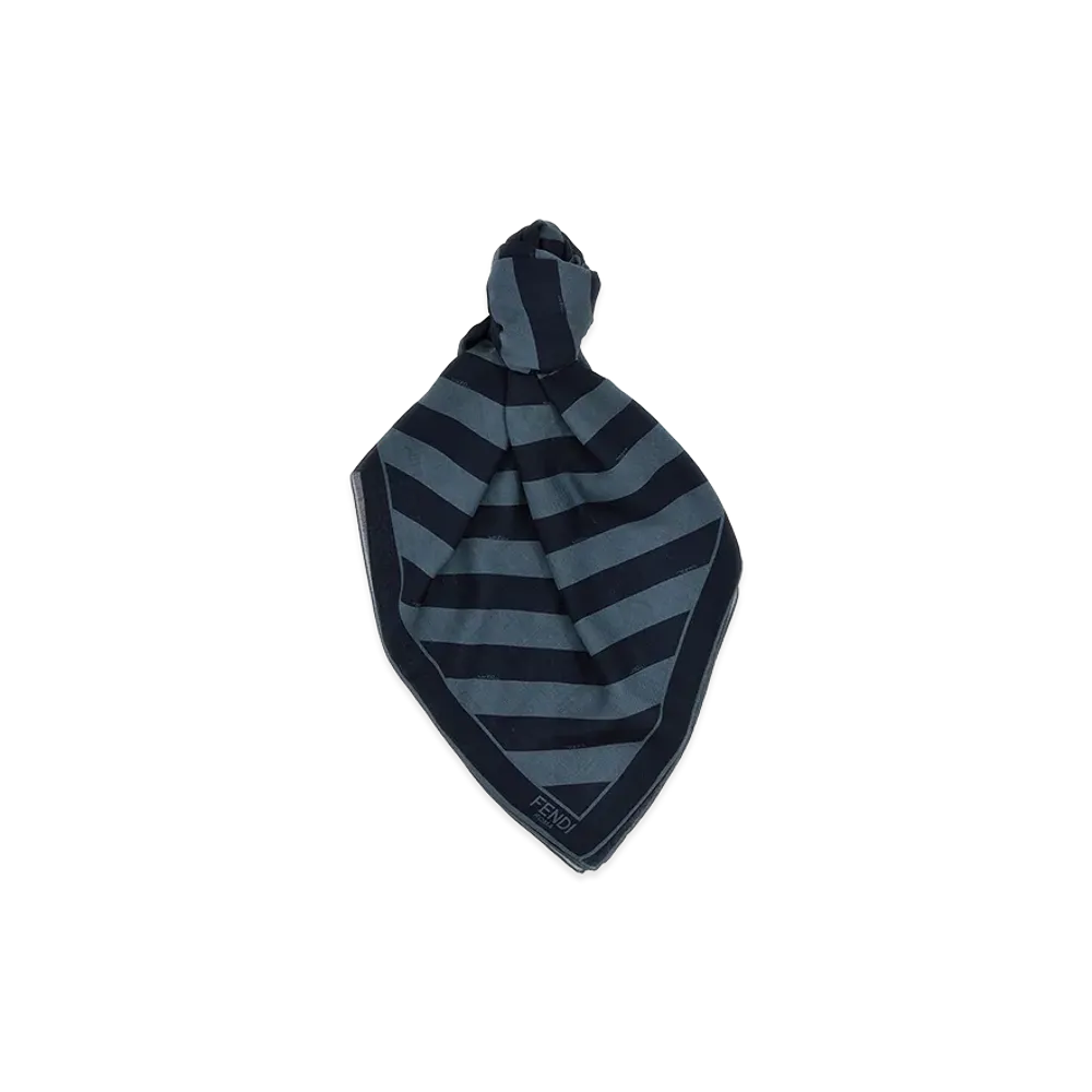 FENDI Pequin Striped Shawl "Blue"