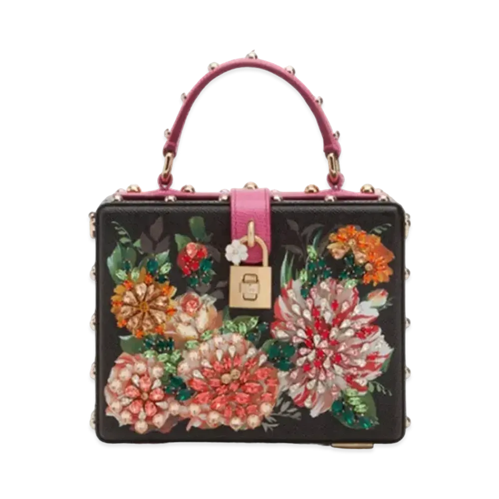 Dolce&Gabbana Dolce Box Bag Print Dauphine Calfskin Embroidery "Floral Print"