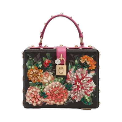 Dolce&Gabbana Dolce Box Bag Print Dauphine Calfskin Embroidery "Floral Print"
