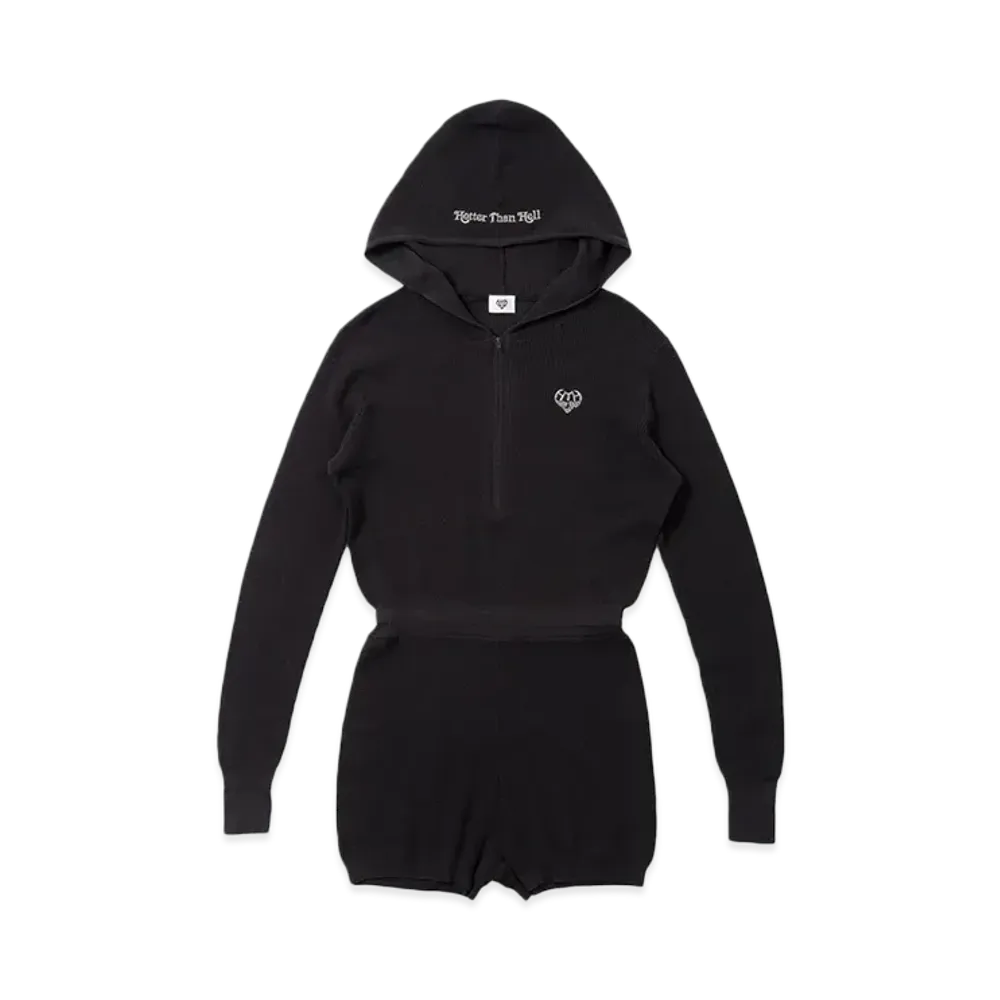 HTH hood romper "CHARCOAL"