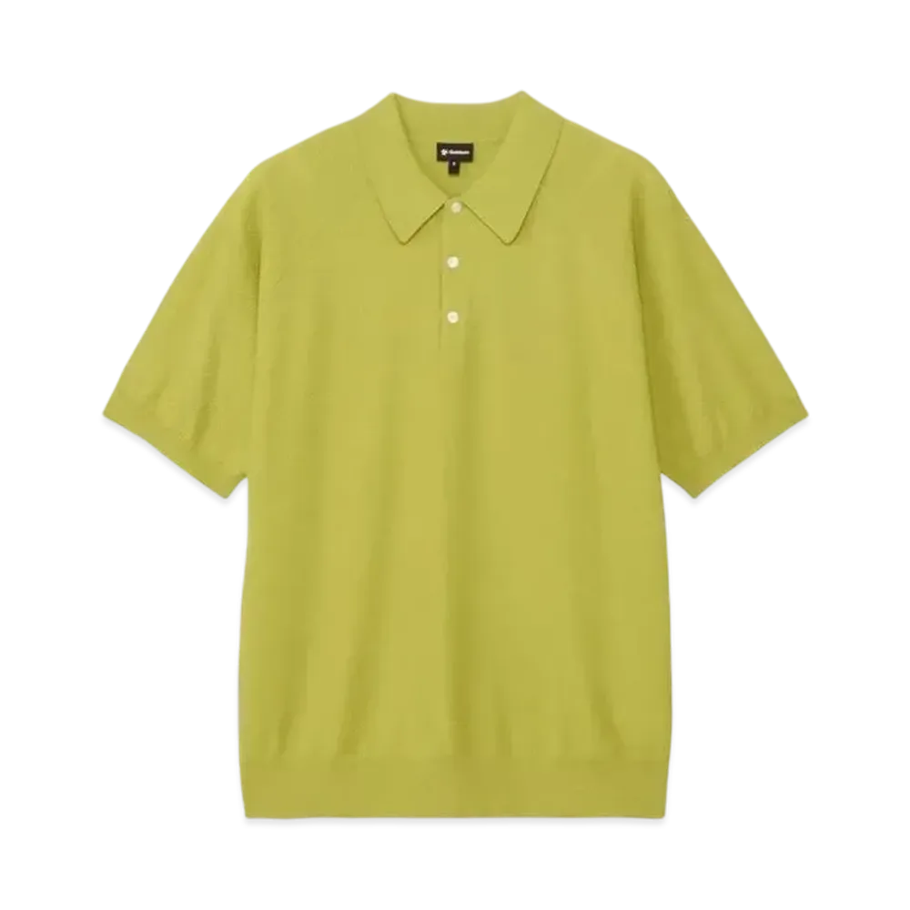 Goldwin Whole Garment Wool Blend Knit Polo Shirt (Unisex) "Honey Olive"