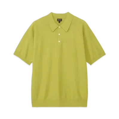 Goldwin Whole Garment Wool Blend Knit Polo Shirt (Unisex) "Honey Olive"
