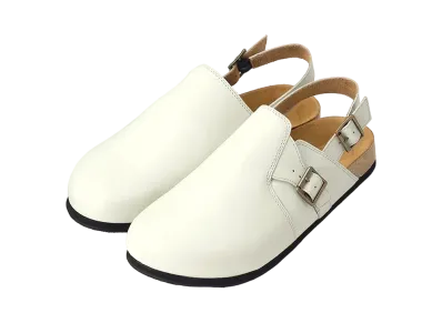 GU Leather Clog Sandals +E "Off White"