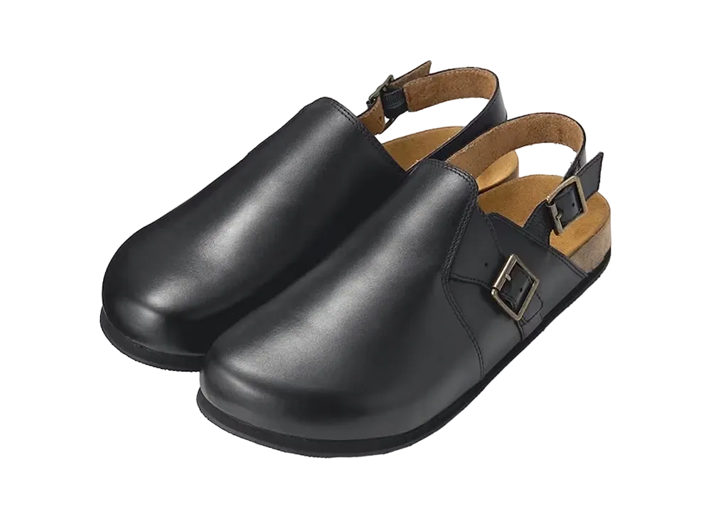 GU Leather Clog Sandals +E "Black"
