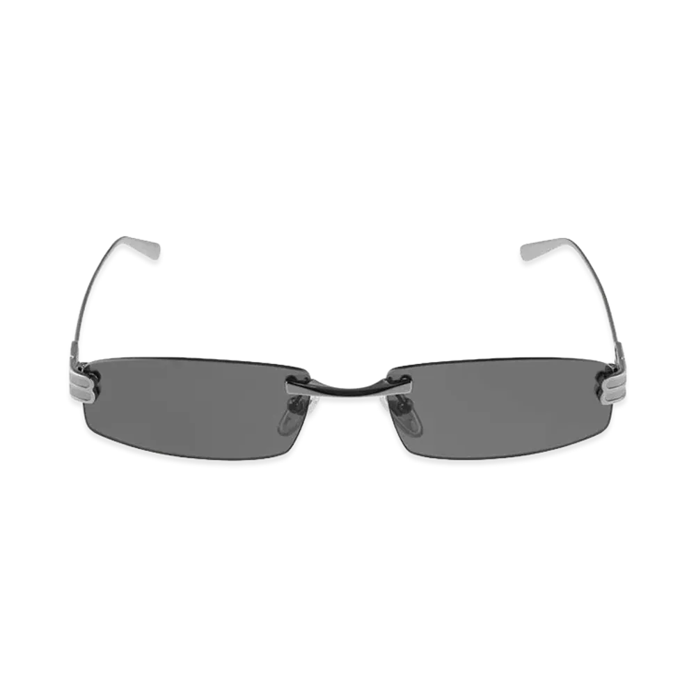 BALENCIAGA Women's Gossip Rectangle Sunglasses "Light Silver"