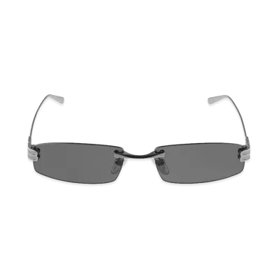 BALENCIAGA Women's Gossip Rectangle Sunglasses "Light Silver"