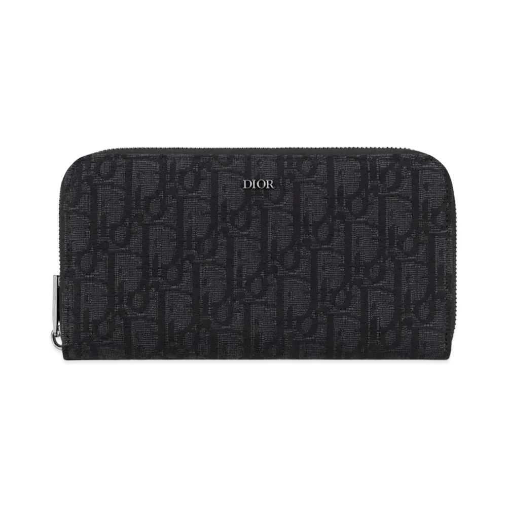 Dior Long Zip Wallet Dior Oblique Jacquard "Black"