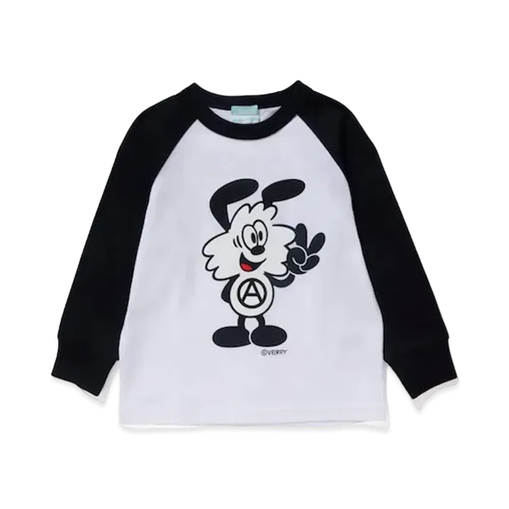 Girls Don't Cry Vick Tenjiku Raglan Sleeve Tee (100-130size) "White/Black" / VERDY