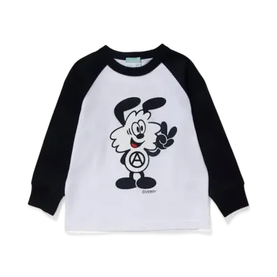 Girls Don't Cry Vick Tenjiku Raglan Sleeve Tee (100-130size) "White/Black" / VERDY