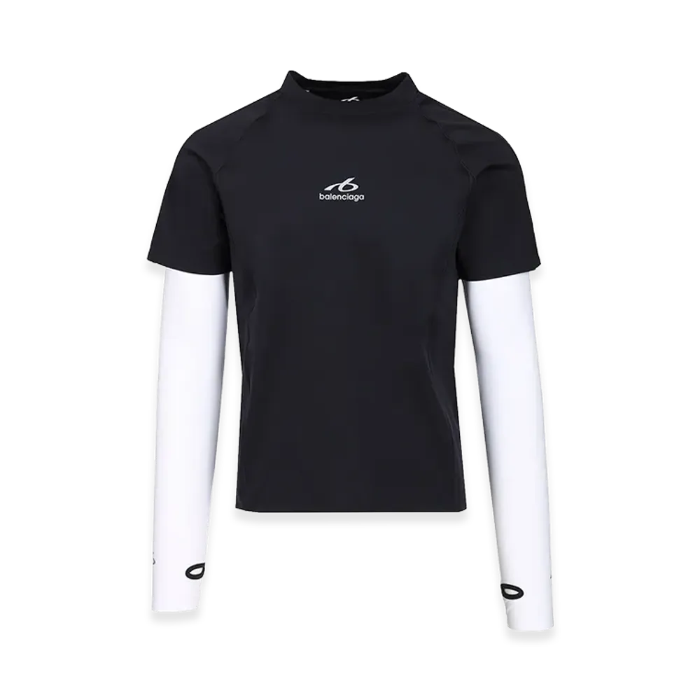 BALENCIAGA Long Sleeve T-Shirts "Navy/White"