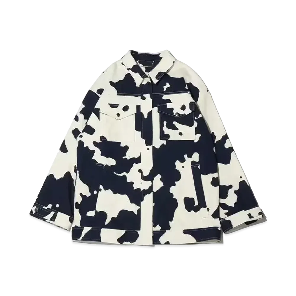 atmos pink Cow Print Twill Jacket "Navy"
