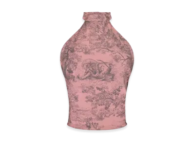 Dior Women's Toile De Jouy Sauvage Dior Silk Twill Top "Pink Gray"