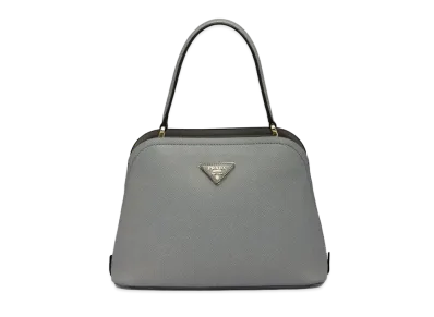PRADA Small Saffiano Leather Matinee Bag "Gray"