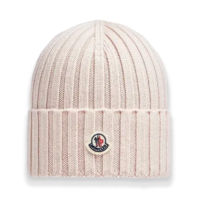 MONCLER Wool Beanie "Light Pink"