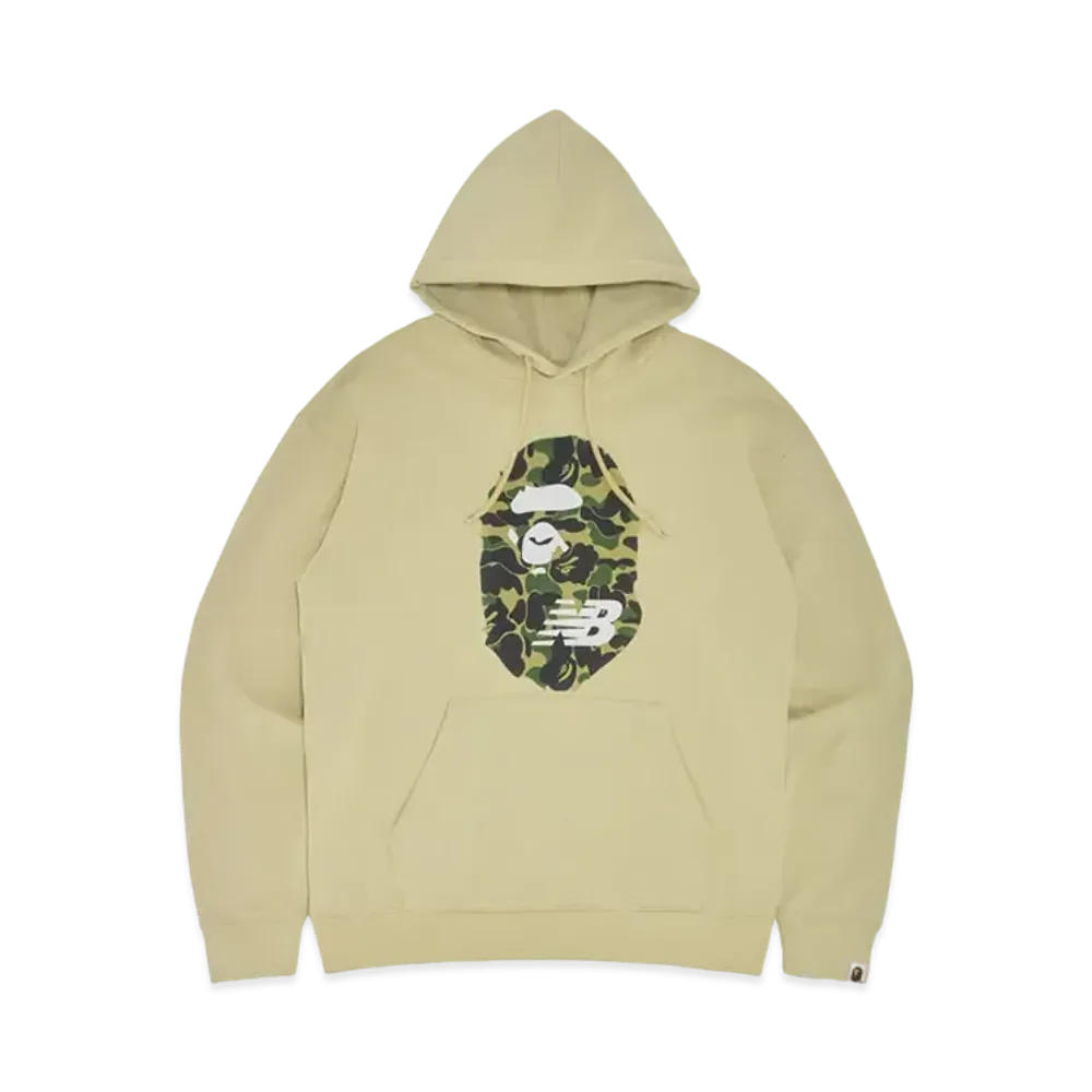 A BATHING APE x NEW BALANCE APE HEAD RELAXED FIT PULLOVER HOODIE "Beige"