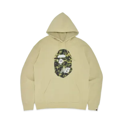 A BATHING APE x NEW BALANCE APE HEAD RELAXED FIT PULLOVER HOODIE "Beige"