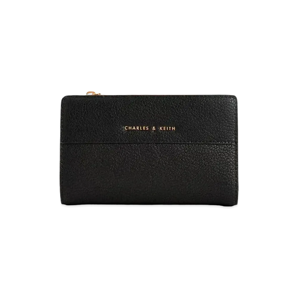 CHARLES & KEITH Snap Button Small Wallet "Black"