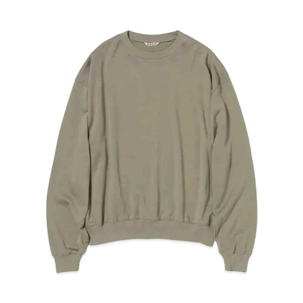 AURALEE Super High Gauge Sweat P/O "Khaki"