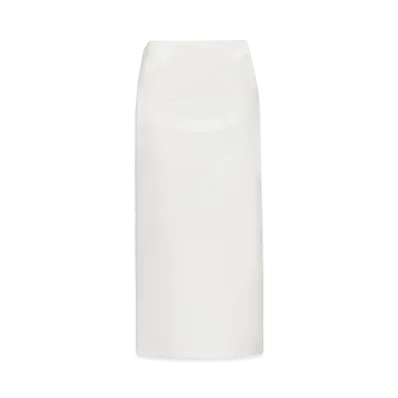 Max Mara Cellula Technical Satin Long Skirt "White"
