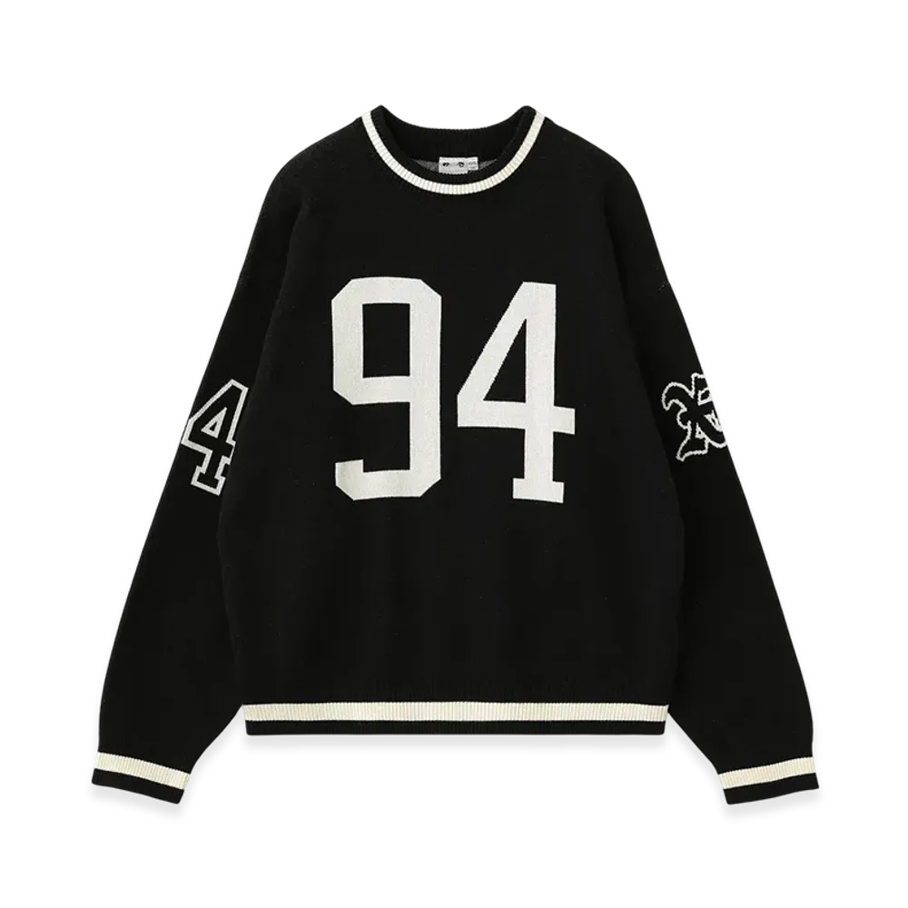 X-Girl Numbering Jacquard Knit Top "Black"