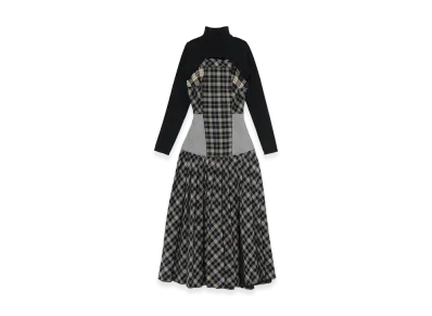 ANDMARY Women's Anne Check Long Dress "Black"
