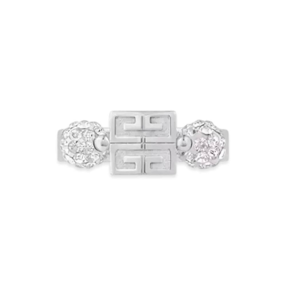 GIVENCHY 4G Ring In Metal With Crystals "Silver"