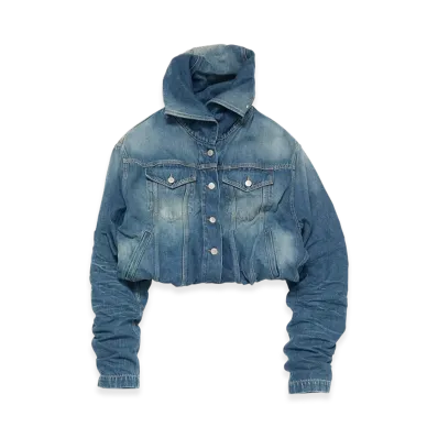 Acne Studios Crinkle Denim Jacket "Mid Blue"