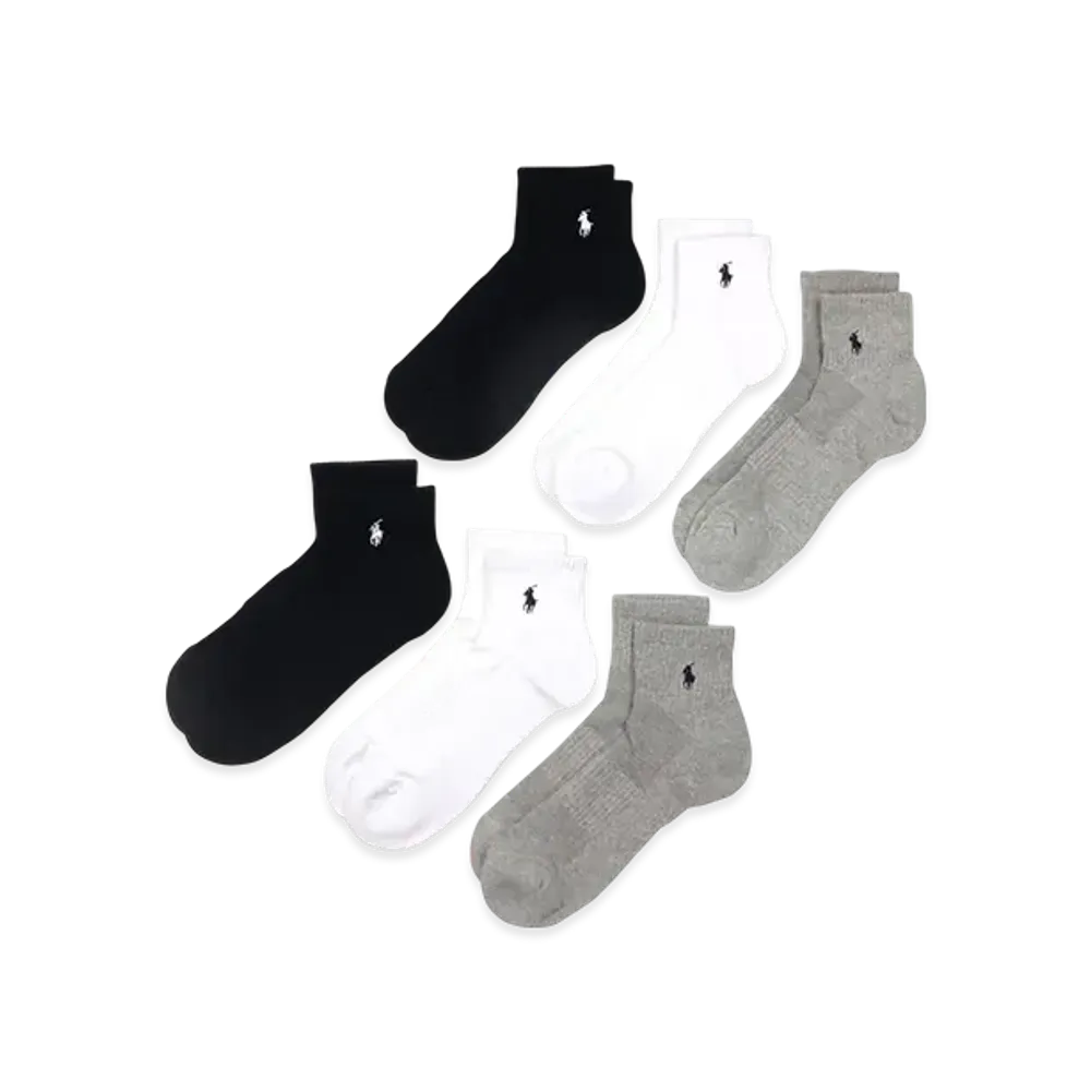 Polo Ralph Lauren 6 Pack Casual Quarter Socks "Mix"