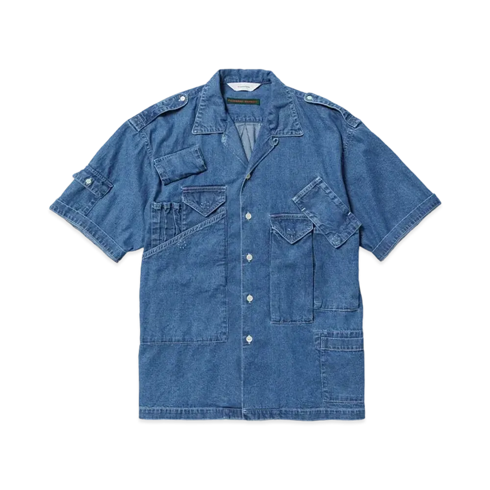Sasquatchfabrix "Katharine Hamnett" Denim Shirt "Indigo Blue"
